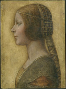 达·芬奇《美丽公主》（约1496年，三色蜡笔牛皮纸画，33 × 23.9 cm，彼得·西尔弗曼私人收藏）.png