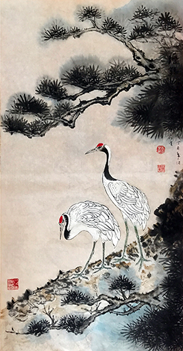 赵珂作品《苍松自古思高健，寿鹤于今添仙杰》.jpg