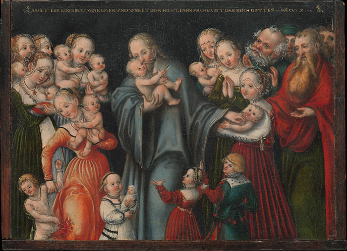 小卢卡斯·克拉纳赫 基督祝福孩子 木板油画 16.5 x 22.2厘米 1545-50年©纽约大都会艺术博物馆.jpg