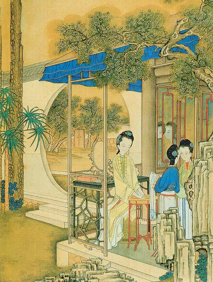 （清）焦秉贞《仕女图册（八开）——桂香濯月》.jpg