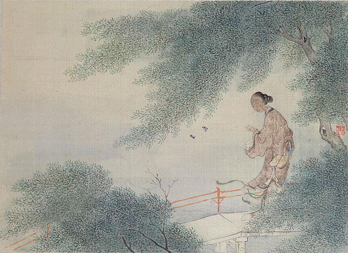 （清）费丹旭《十二金钗图册（十二开）——宝钗扑蝶》.jpg