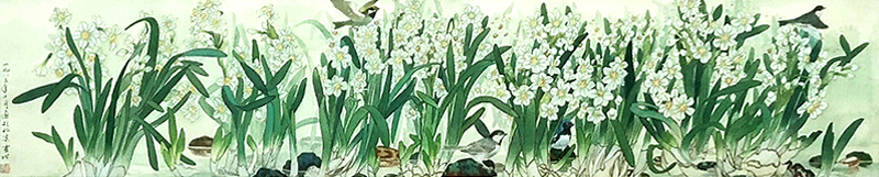 《凌波仙子 》（徐震时 沈鹏书）规格：55cm×153cm   1983年（全国获奖作品，编入  中国现代美术全集）.jpg