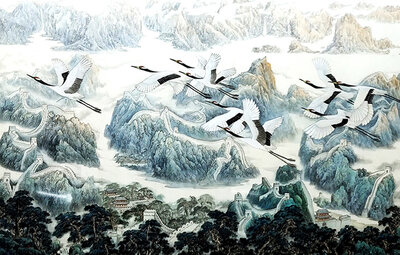 《神州大地》  规格： 104cm×164cm     1993年 （徐震时  金家翔  张晓君作，全国获奖作品，入编  《中国现代美术全集》）.jpg