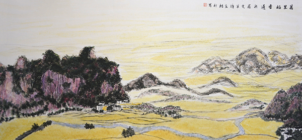 陈崇通《万里稻香》规格66X33CM.jpg