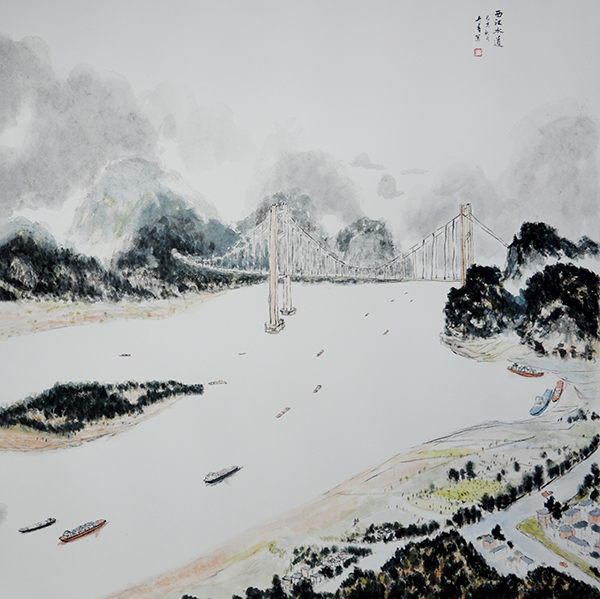 陈崇通《西江水道》规格69X69CM.jpg
