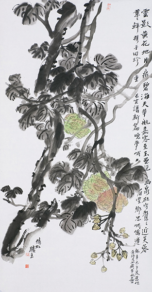 《芙蓉叶叶鲜》138cmx68cm.jpg