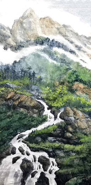 溪泉潺潺吟春意（36x68）.jpg