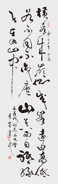 秦野鲁人四尺草书条幅《宋苏轼诗·题西林壁》.jpg