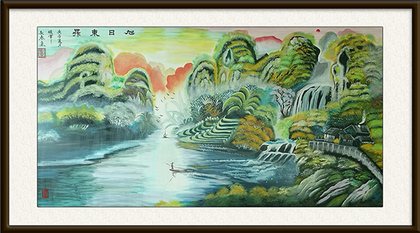 刘长春漆画《旭日东升》，价格：面议.jpg