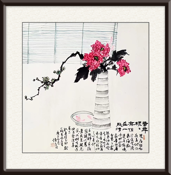 作品名称：国画《俏在一瓶清》    尺寸：69cmx69cm    价格：8000元    创作年代：2021年.jpg