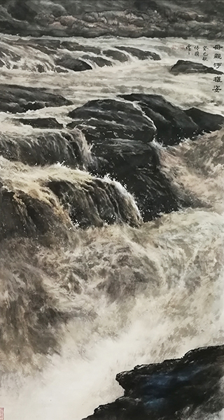 中国画《母親河雄姿》.jpg