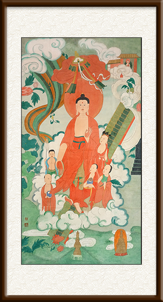 《释迦牟尼佛上天梯》196x97cm，2012年创作，60000元.jpg