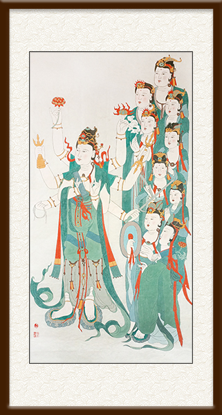 《无色界四空天诸天众菩萨像》196x97cm，2020年创作，68000元.jpg