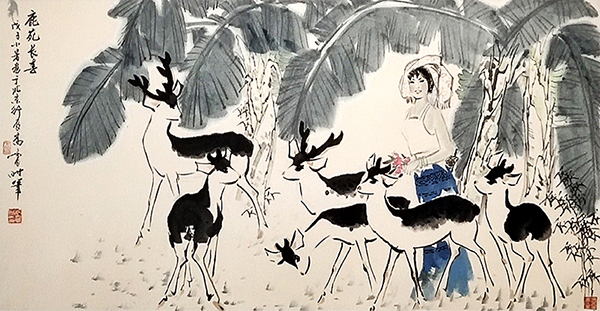 《鹿苑长春》 规格：97cm×186cm   2008年.jpg