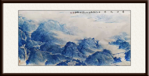 周光辉作品《青彩山水画（一）》价格：面议.jpg