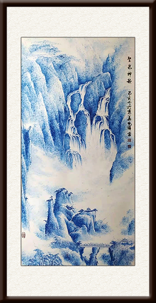 周光辉作品《青彩山水画（三）》价格：面议.jpg
