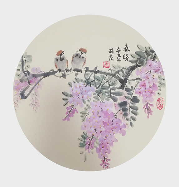 赵花书画作品《春晓》38cmX38cm.jpg