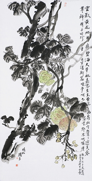 《芙蓉叶叶鲜》138cmx68cm.jpg