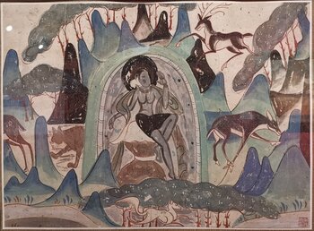 常沙娜 禅修  37.5×52.5cm 1945-1948年 敦煌研究院藏.jpg