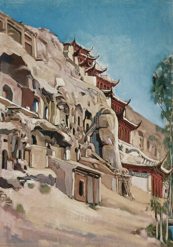 九层楼 常书鸿油画 1952年 敦煌研究院藏.jpg