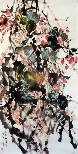 道金平作品144《海棠》68x138cm.2015年。.jpg