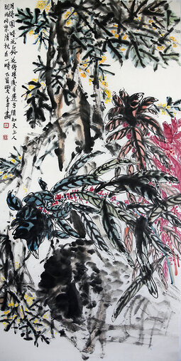 道金平作品173《月待圆时花正好》68X138CM,2017年。.jpg