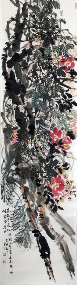 道金平作品259《何处染尘埃》48x180cm,2018年。.jpg