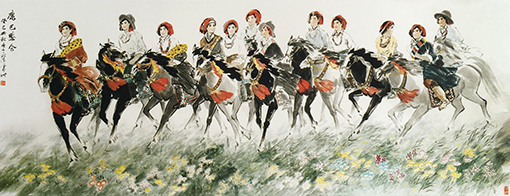 《康巴盛会》 145cm×380cm2013年.jpg