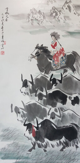 《雪域之春》138cmx68cm.jpg