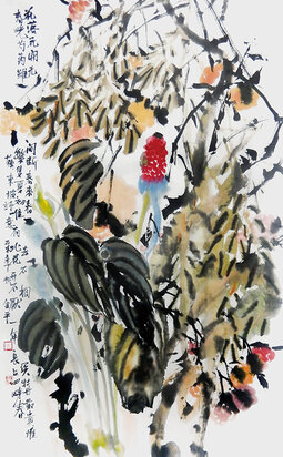 道金平作品《花开花落无间断》68X138CM,2015年.jpg