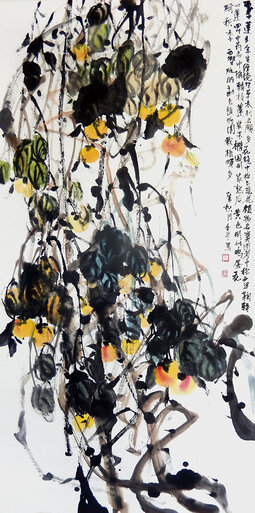 道金平作品《西番莲》68x138cm,2015年。.jpg