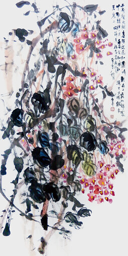 道金平作品《西蜀繁华树》68X138CM,2015年.jpg