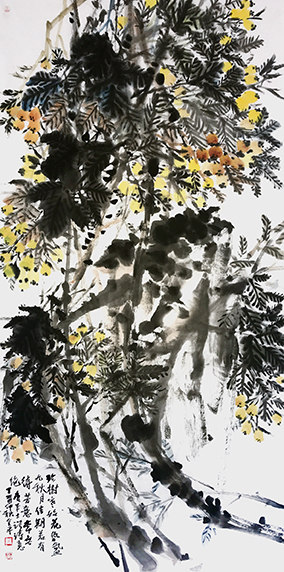 道金平作品178《氛氲九月秋》68x138cm,2017年。IMG_9395.jpg