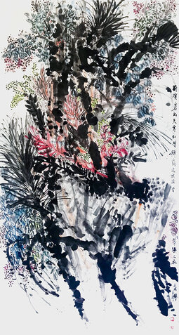 道金平作品236《荆溪白石出》97x180cm,2018年。.jpg