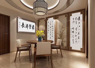 史介鸿老师作品右墙《菜根谭句+杜甫五绝》左墙《发荣滋长》.jpg
