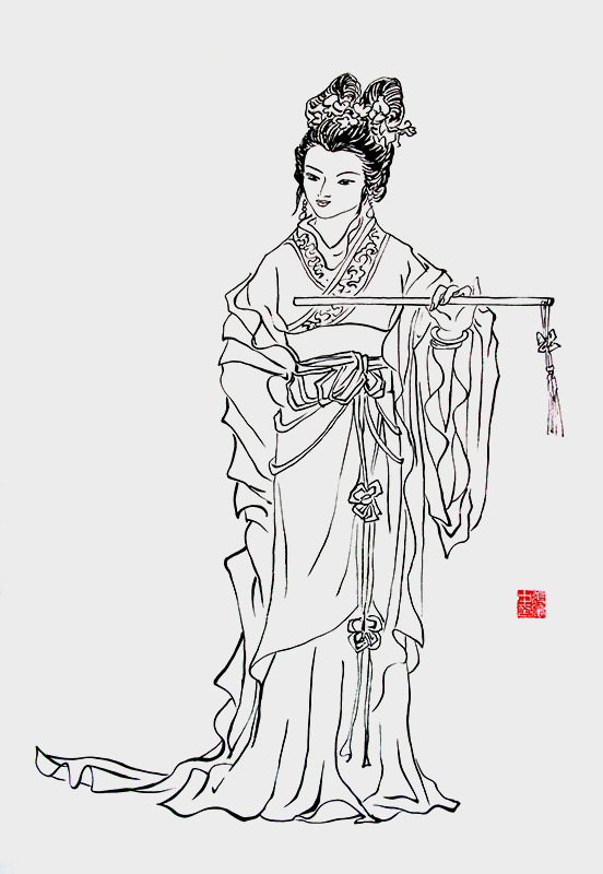张彦中作品6《白描仕女图》.jpg