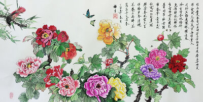 工笔画《牡丹》140cmx70cm.jpg