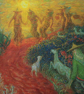 10、《海边小路》135cmX120cm 油画  洪瑞生2006-2015年.jpg