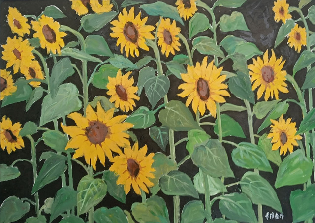 李维世作品《向日葵》90cmx60cm.jpg