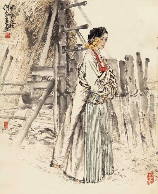 阿坝风情组画之四（阿坝的秋天）-34.5x28cm-2004年.jpg