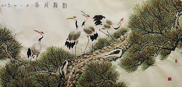 丁玉橙作品：《松鹤延年》.jpg